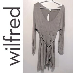COPY - Wilfred Long sleeve flowy grey dress with tie waist size XS